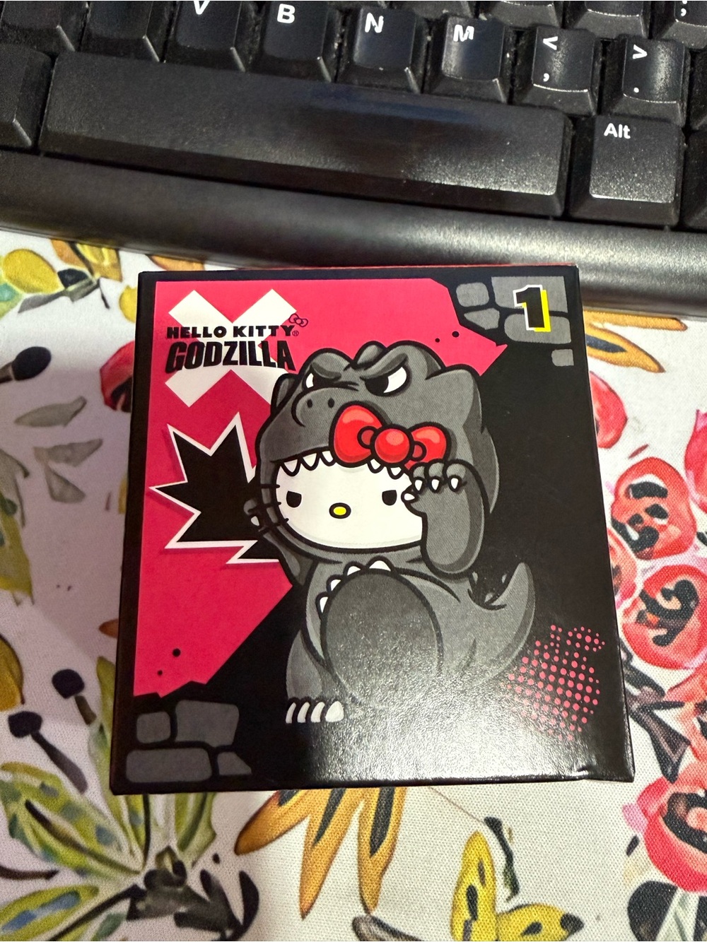 Hello Kitty x Godzilla Collectible Case - Black & Pink